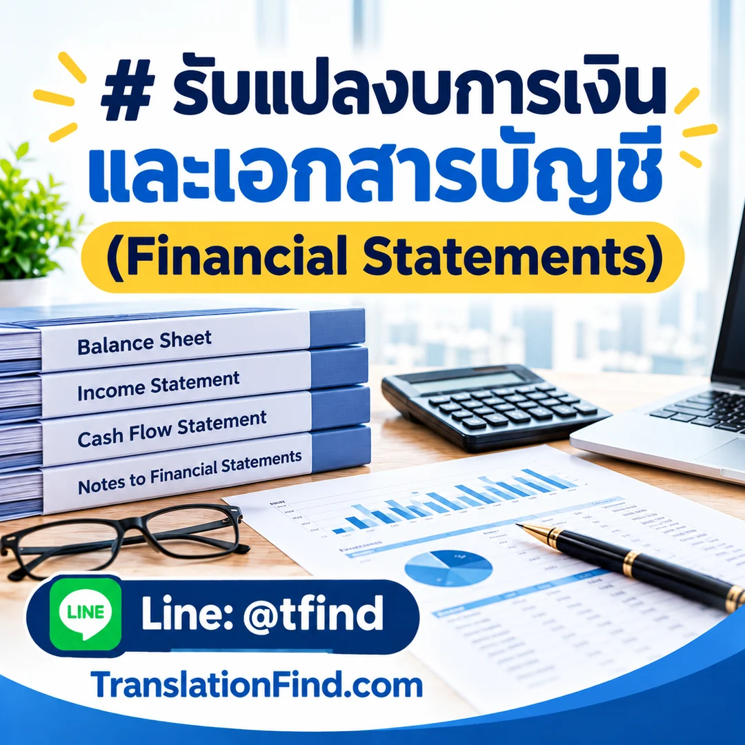 รับแปลเอกสารบัญชีและงบการเงิน