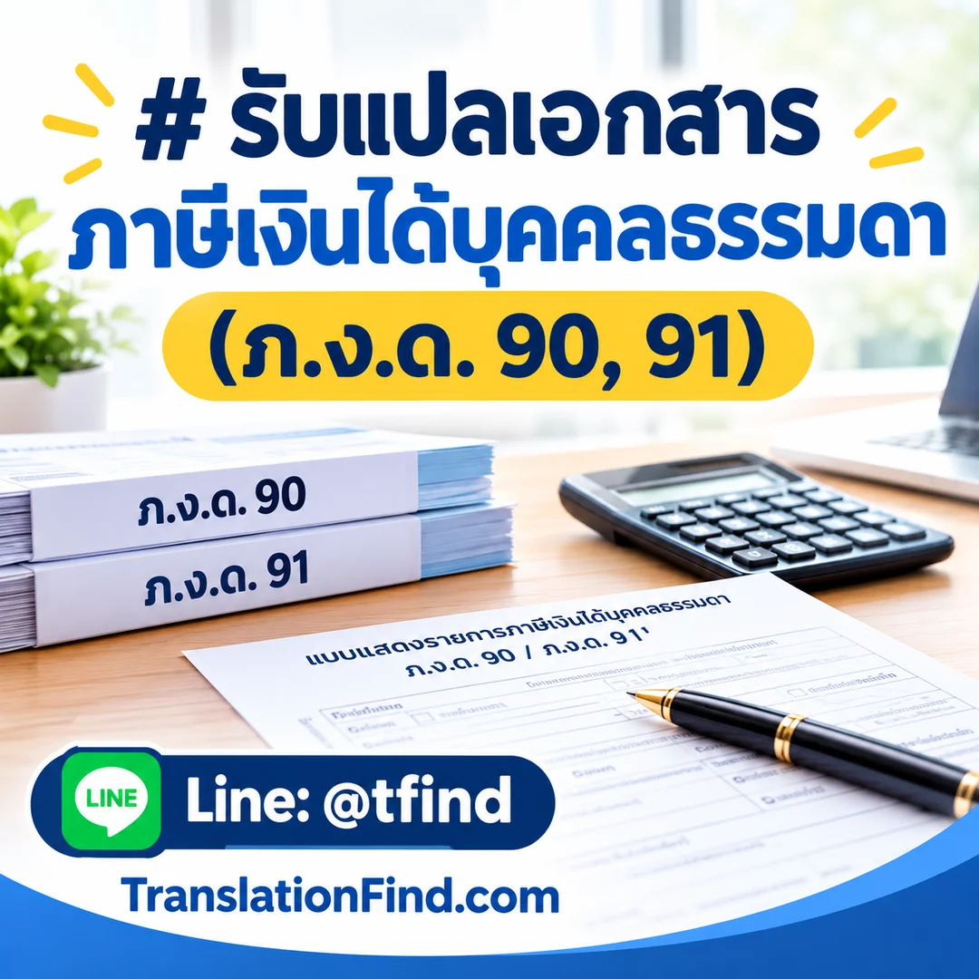 แปลแบบแสดงรายการภาษีเงินได้บุคคลธรรมดา (ภ.ง.ด. 90, 91)